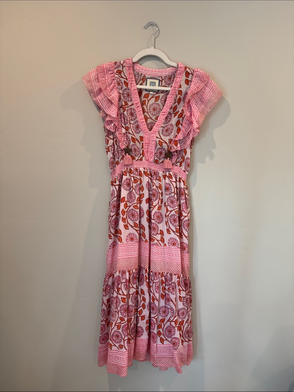 Alicia Bell Pink Tiered Maxi Dress with starfish